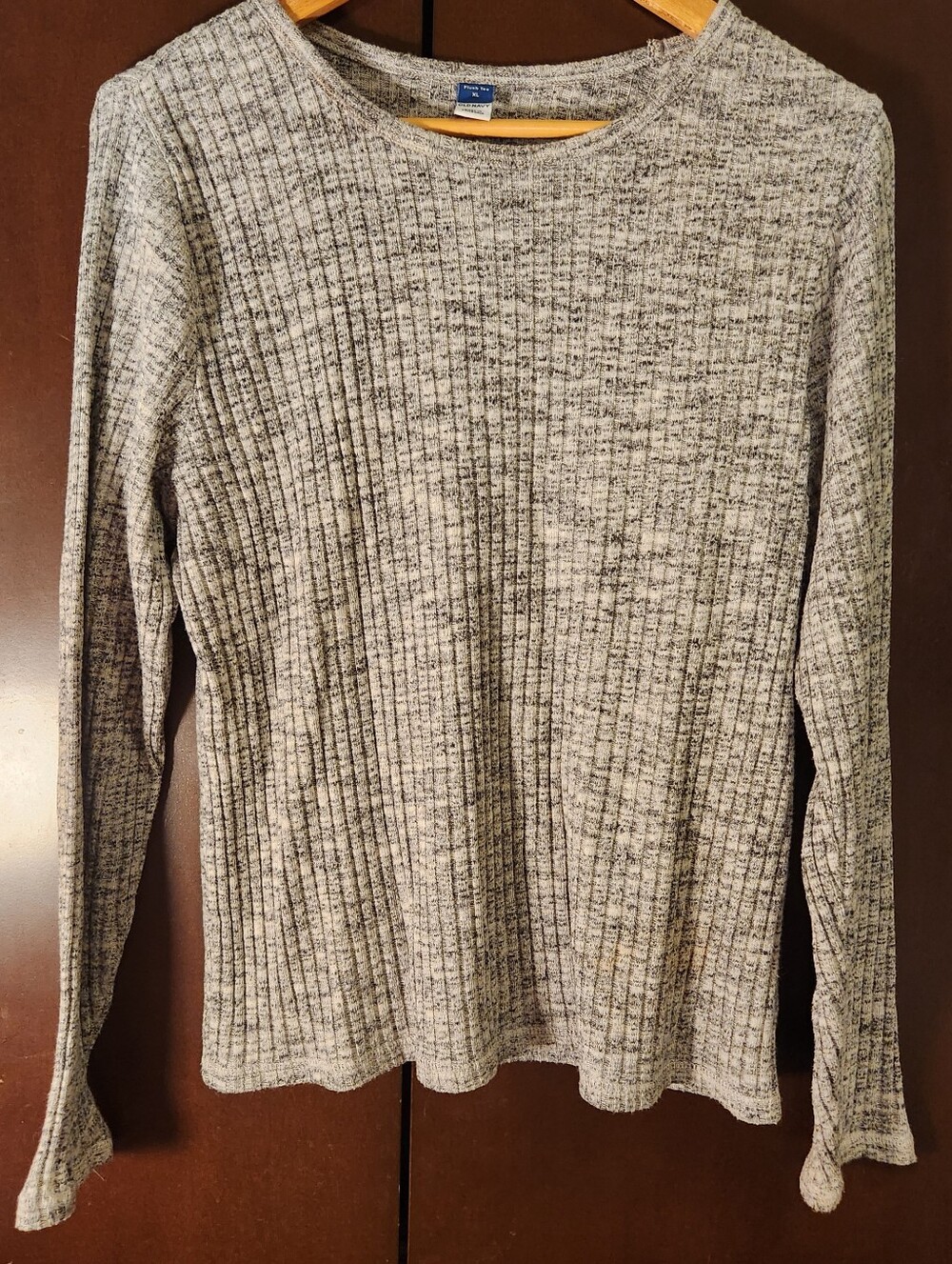 Old Navy Marled Gray Ribbed Crewneck Sweater Women Size XL